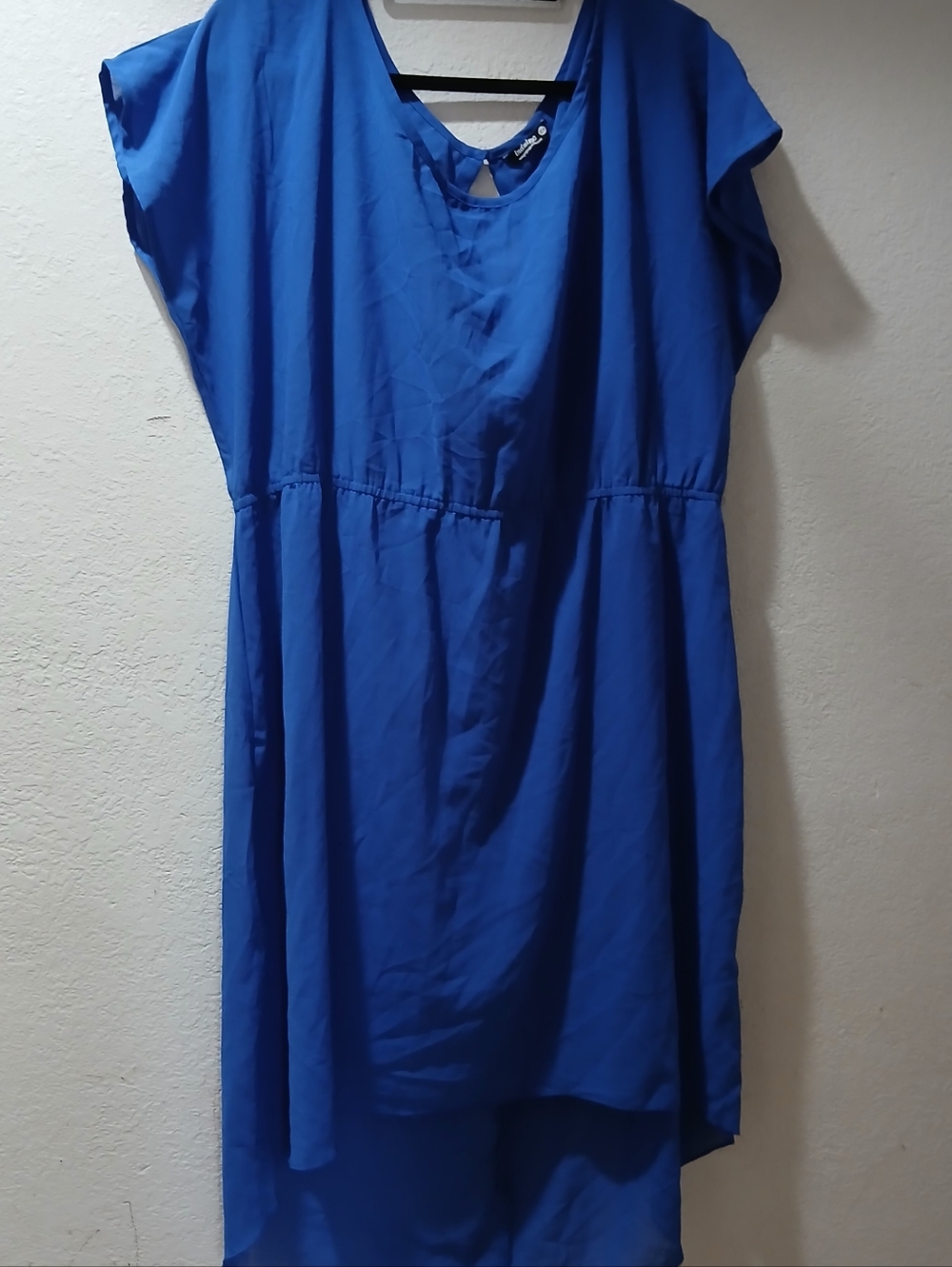indulge Royal Blue Sleeveless Keyhole Top